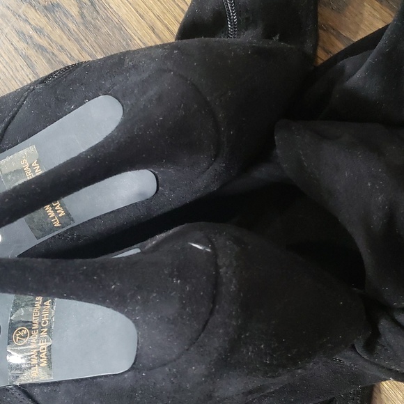 Suede Like Over the Knee Open Toe Boots - Picture 10 of 11